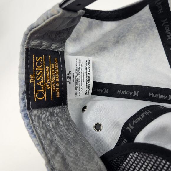 Hurley Beach Gray Mineral Wash Lightweight Classic Cap Snapback Hat - Picture 6 of 8